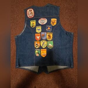 1978 Wrangler Denim Vest Gold Wing Road Riders Patches US Travel Size Large